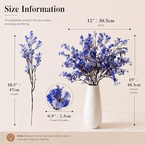 Mandy's 6 Bundles Artificial Shades of Blue Baby’s Breath Flowers