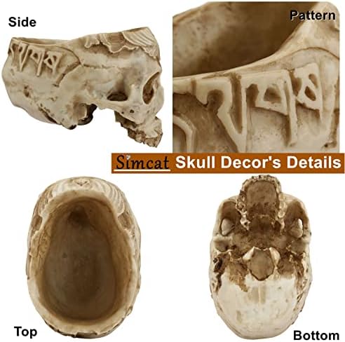 Simcat Skull Planter, Gothic Plant Pot Handcrafted Vintage Design