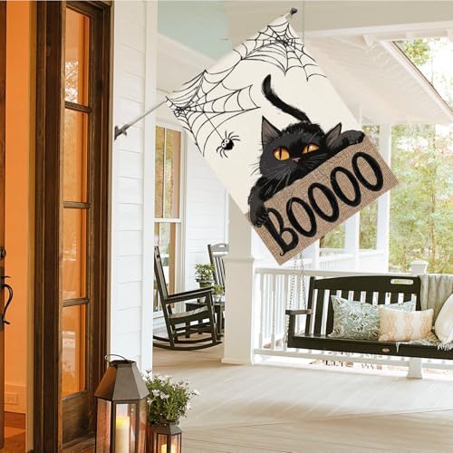 AVOIN colorlife Black Cat Halloween House Flag for Outside 28x40 Inch