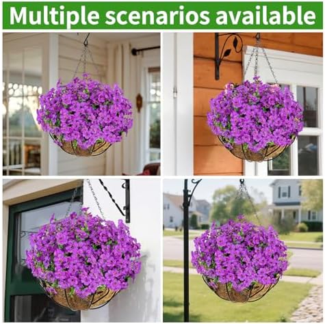 Artificial Hanging Flower for Outdoors(Purple)