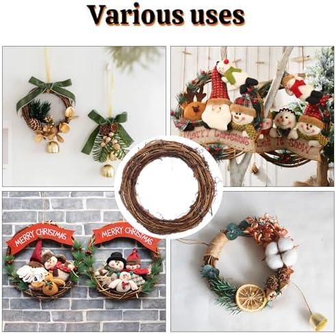 16 Pcs 6 Inch Natural Grapevine Wreath Set, Natural Rattan Wreath,Hand-Woven 6 Inch Vine Branch Wreaths, Perfect for DIY Crafts, Christmas Decorations, and Wedding Supplies