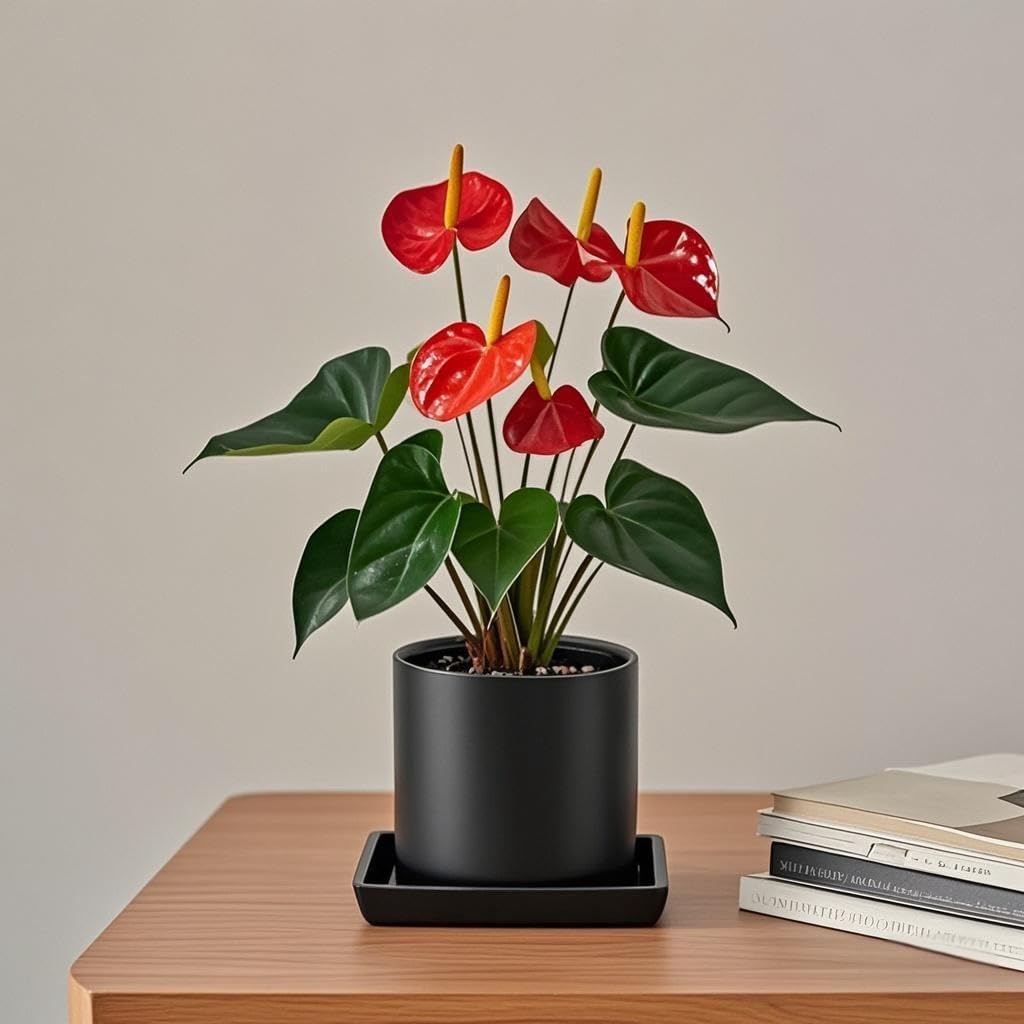 Square Ceramic Plant Saucer Tray 2 Pcs 5 6 Inch Black, 6.6" OD x5.5 ID x1.1 Deep, Sturdy Heavy Duty Glazed Planter Drip