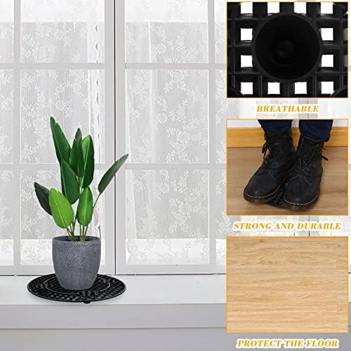 4 Pcs Plant Pot Elevator Heavy Duty Platic Stand Black Round Flower Holder