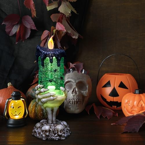 Eldnacele Spider Snow Globe Flameless Candle Battery Operated with Timer