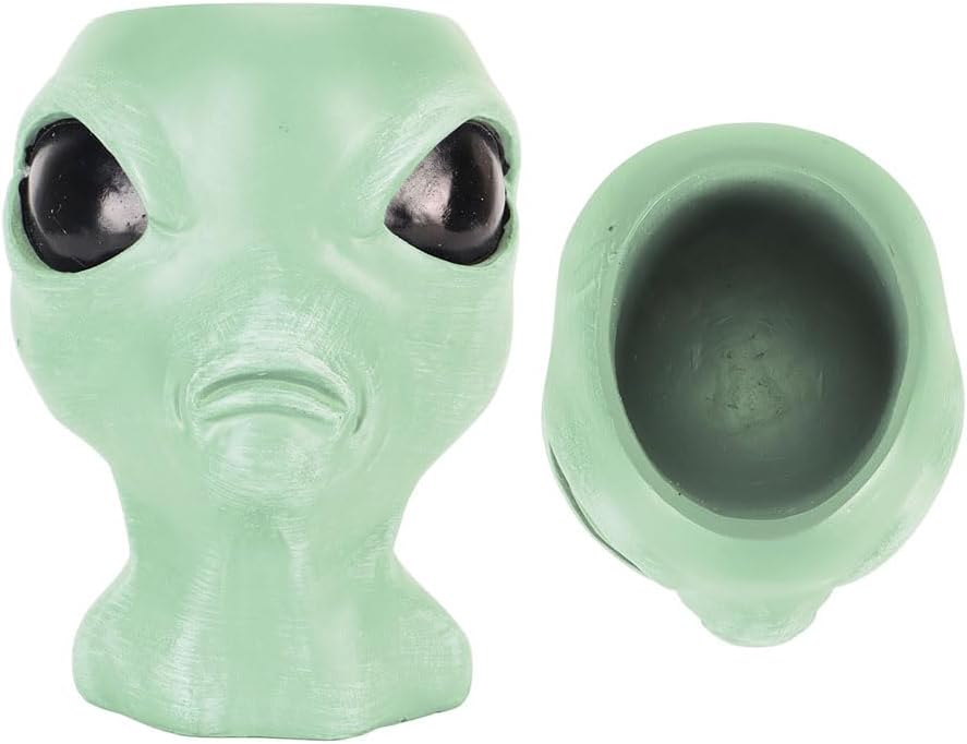 Alien Flower Pot Head Planter - Face Planter Pots Alien Head Planter Succulent Planter Ornament Fun Alien Planter for