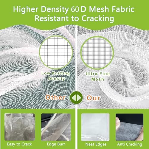 Drawstring Blueberry Netting for Bushes-(4 Pack 4.92×3.94Ft) - Easy Install Reusable Garden Netting, Protective Mesh for Fruit Trees & Tomato Plants, Blocks Birds, Squirrels & Insects