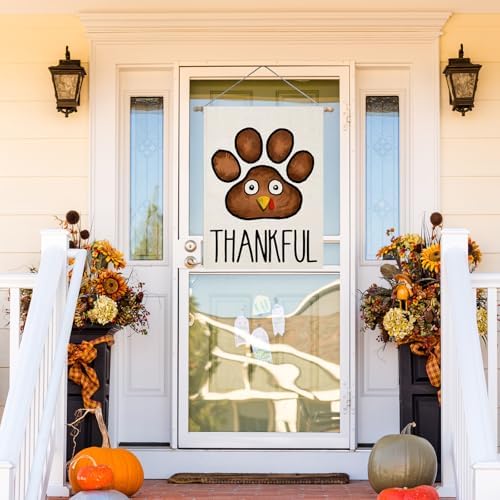 Thanksgiving Turkey Paw House Flags for Outdoor 28x40 Inch Double Sided