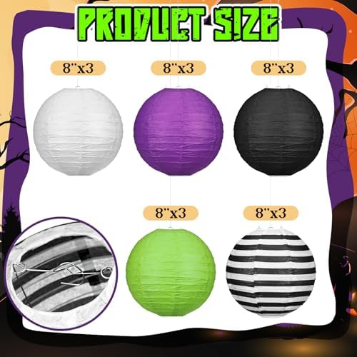 VIHOSE 15 Pcs Halloween Paper Lanterns Party Decorations Hanging Lanterns