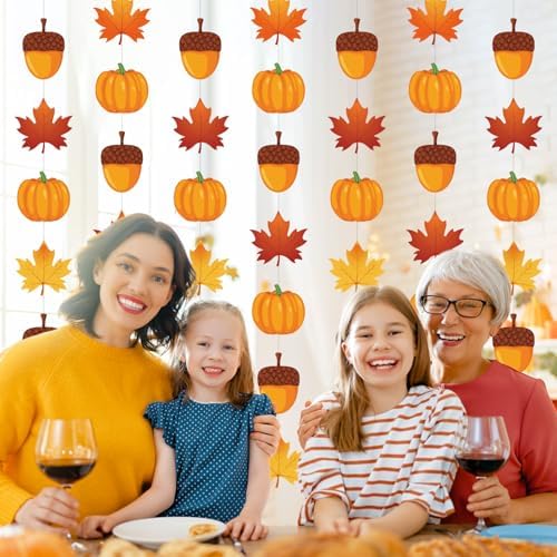 Xinnun 8 Pcs Fall Party Garland Thanksgiving Ceiling Hanging Decor