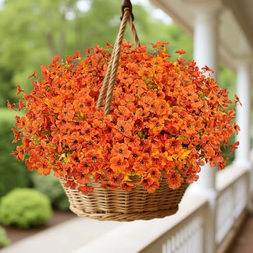 16 Pcs Artificial Fall Flowers for Outdoors Fake Mums Fall Decor