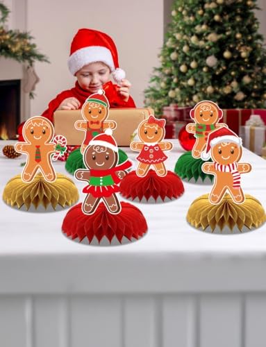 Gingerbread Centerpieces for Tables, 9Pcs Christmas Table Decorations