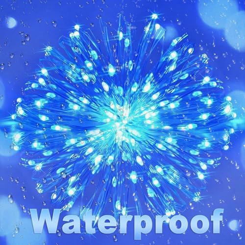 Lomotech Solar Fairy Lights Outdoor, 2 Pack Total 66ft 200 LED,Blue