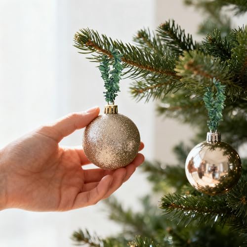 150 Pcs Christmas Artificial Pine Wire Hangers, Flexible Xmas Garland Ties