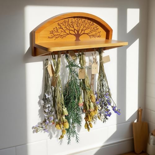 Tree of Life Herb Drying Rack,Floral Display Holder for Garden and Kitchen