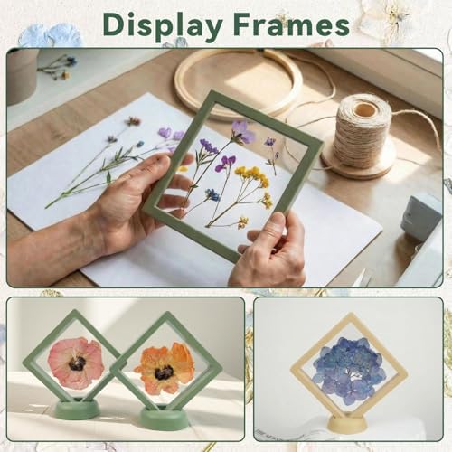 TTUGTTUG Large Flower Press with Frames, 11" x 11" Wooden Flower Press Kit