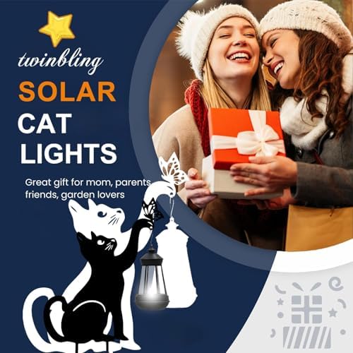 twinbling Solar Black Cat Lights Yard Decorations Outdoor