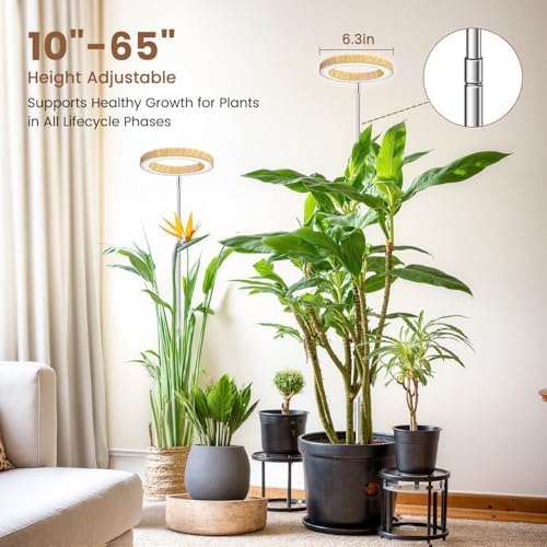 Aokrean 6.3in Grow Lights for Indoor Plants,Full Spectrum Plant Light 5V/3A