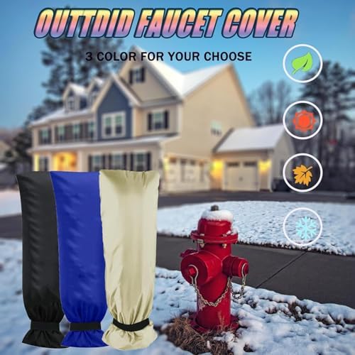 Outdoor Faucet Covers for Winter, 15" W x 35" H Outside Yard Hydrant Protector Socks Winter, Insulated Hose Bib Protector Cover, Spigot Pipe Cover Freeze Protection