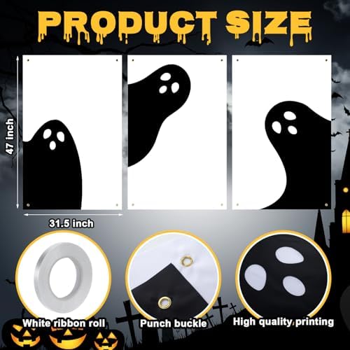 Mindsoft 3 Pcs Halloween Boo Silhouette Window Decor