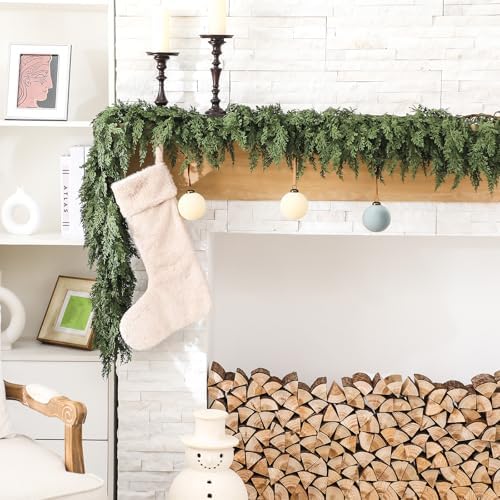 Jutom 1 Pcs 12 ft Artificial Cedar Garland for Christmas