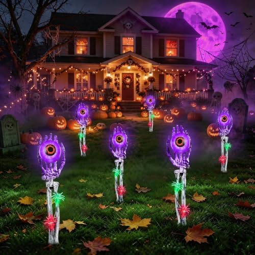 Halloween Skeleton Hands Decorations, 2 Pack Halloween Decorations Outdoor