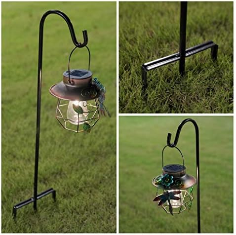 EXCMARK 4 Pack Shepherd Hook Adjustable Height 31/24/16’’ 1/2 inch Thick Use at Weddings, Hanging Solar Lights, Lanterns, Bird Feeders, Metal Hanger Hook (Black, 31 inch). U.S. Patent.
