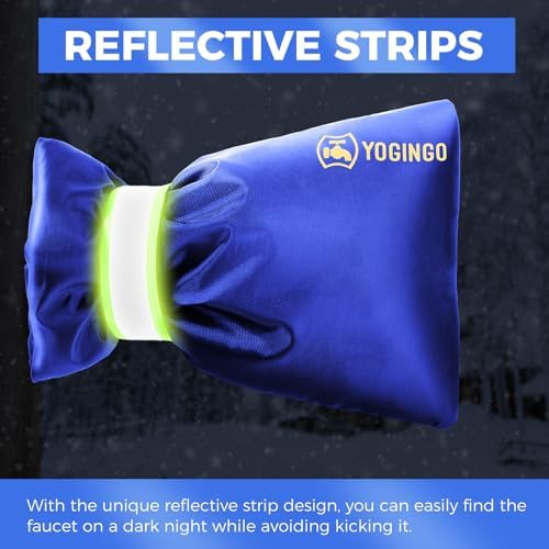 Outdoor Faucet Covers for Winter Freeze Protection, Hose Bib Covers for Winter, Water Spigot Cover Winter Insulated, 2 Pack 6.7" x 9.5" Pipe Insulation Cover Socks Outside Faucet Freeze Protector Blue