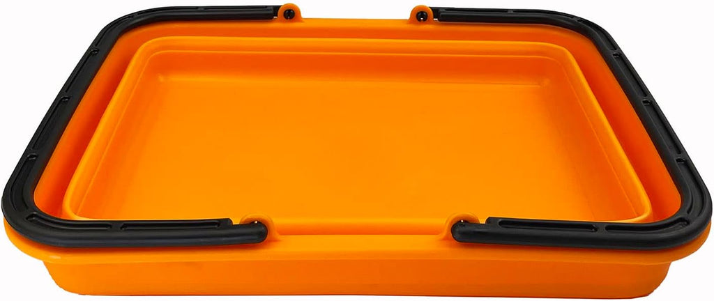 SAMMART Collapsible Basket with Handle 8L (2.1 Gallon) - Portable Outdoor Picnic Basket/Crate - Foldable Basin for