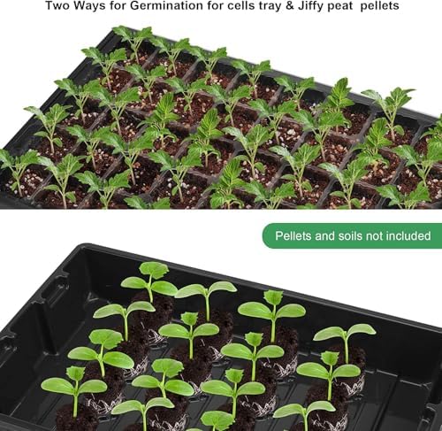 MIXC 5 Pack Seed Starter Tray, 200Cell Mini Propagator Greenhouse Grow Kit