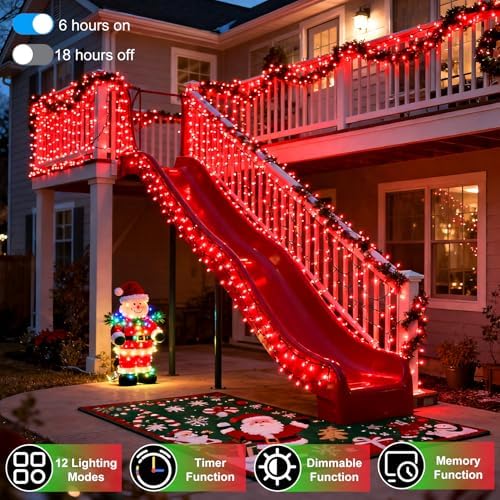 WUXYIYANG 750 LED 240FT Red Valentine Lights, 12 Pro Modes and Timer Memory