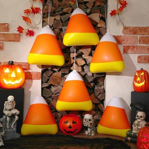 12 Pcs 13.78'' Inflatable Hanging Candy Corn Decorations