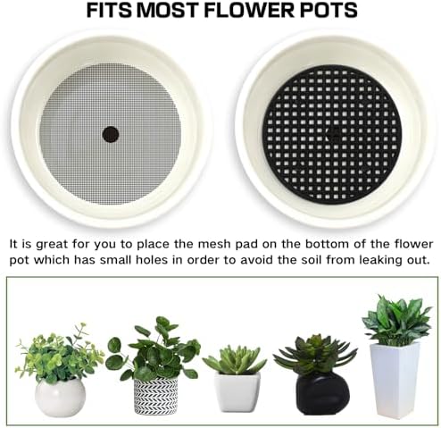 60 Mesh Screen for Planter Pots, Plant Drainage Insert, Pot Grid Mats Pads
