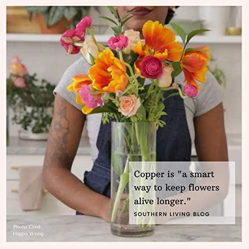 Flower Food Alternative for Fresh Cut Flowers. Copper Charm Keeps Flower Water Clean and Clear. Just Place it in the Vase, Reusable Heart 10