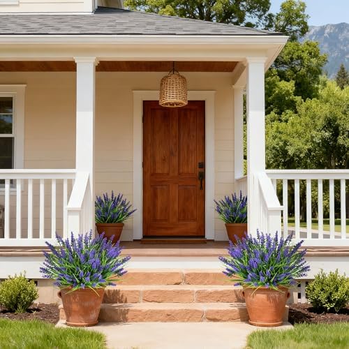 16PCS Artificial Flowers for Outdoors, Fake Lavender Plant, Purple