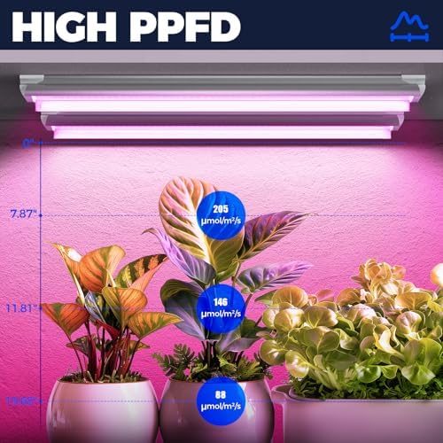 Barrina T8 LED Grow Light, 2FT Full Spectrum Plant Lights, Pink, 6 Packs