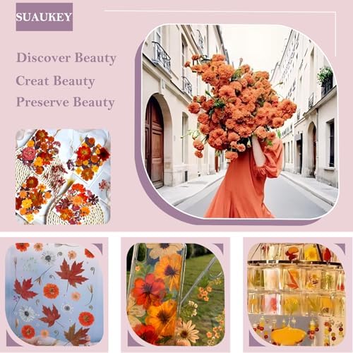 92 Pcs Fall Dried Pressed Flowers for Resin Molds, Real Natural Bulk Dry Wildflowers Leaves Perfect for Epoxy, DIY Crafts, Nails, Soap Candles Jewelry Making, and Home Decor