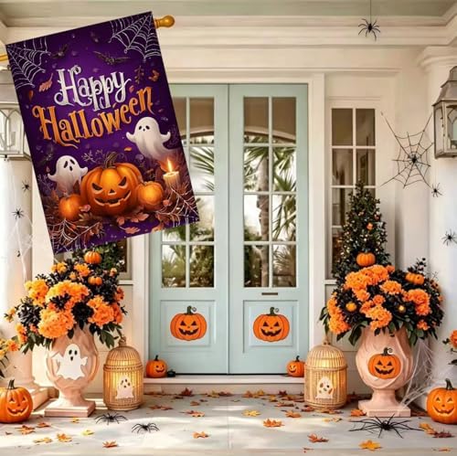 Large Halloween Garden Flags House Flags for Outside 28 x 40 Double Sided