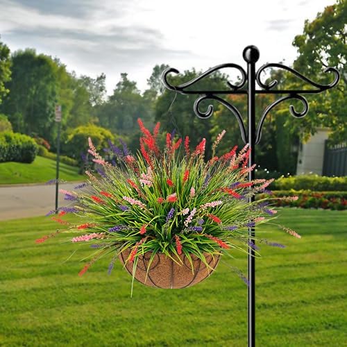 Ammyoo Artificial Plants Fake Monkey Grass for Outdoor Porch Decorations