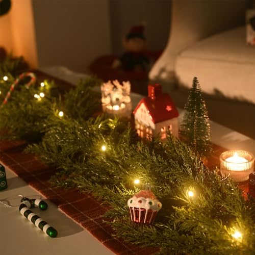 Valery Madelyn 6ft Artificial Norfolk Pine Christmas Garland for Mantle 2PC
