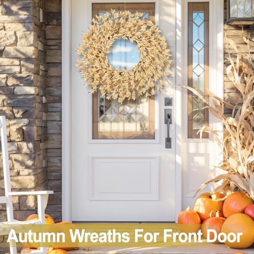 26 Inch Realistic Full Fall Wreaths for Front Door Outside Autumn Wreath