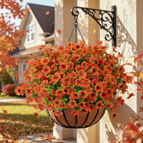 SHareconn 48Pcs Artificial Fall Flowers UV Resistant Fake Mums for Outdoors