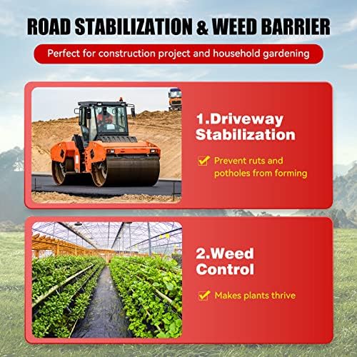 3.2oz 13ftx108ft Driveway Fabric, Premium weed barrier landscape fabric heavy duty Underlayment, Commercial Grade Driveway Road Fabric, Geotextile Fabric for Soil Stabilization, landscaping