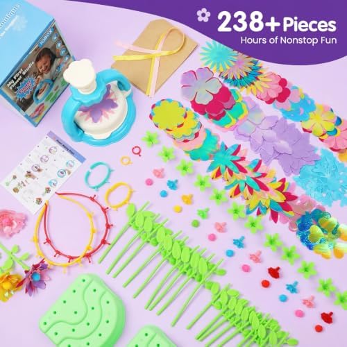 IQBOX Flower Making Kit for 4 5 6 7 8 Year Old Girls Brithday Gifts