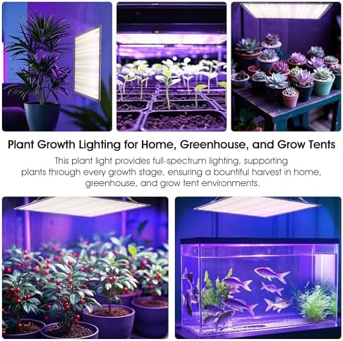 2 Pack LED Grow Light Panel 200W Lamp for Indoor Plants, Sun Like with White Blue Red UV IR LEDs for 4x4ft Coverage Grow Tent Greenhouse Veg and Bloom Seedlings Hydroponics