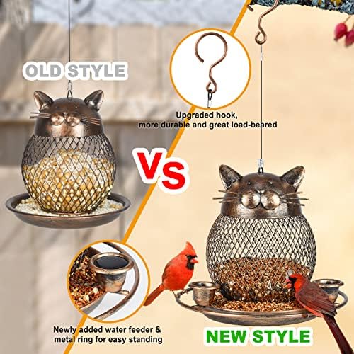 Bird Feeders for Outdoors Hanging, Heavy Duty Cute Cat Bird Feeder