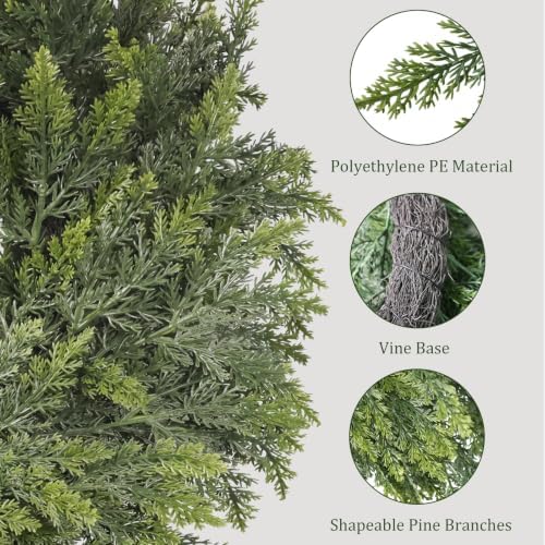 2Pcs 24" Christmas Cedar Wreaths for Front Door