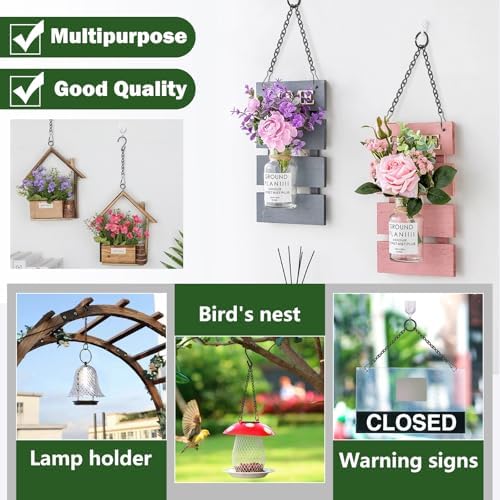 157 Inch Hanging Chain with 30 S Hooks and 30 Clips For Hanging Plants