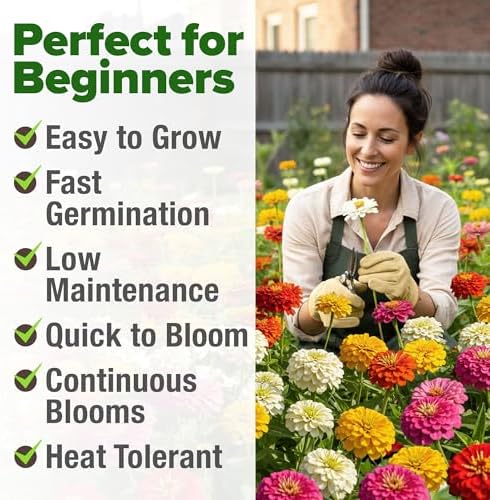 HOME GROWN Zinnia Seeds, Pumila Mix, 17,000 Seeds, Zinnia elegans
