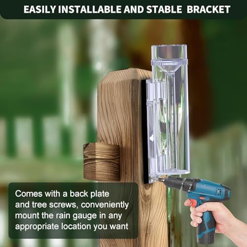 Outdoor Rain Gauge, 1/100 Inch Precise Read, UV Heat Resistant