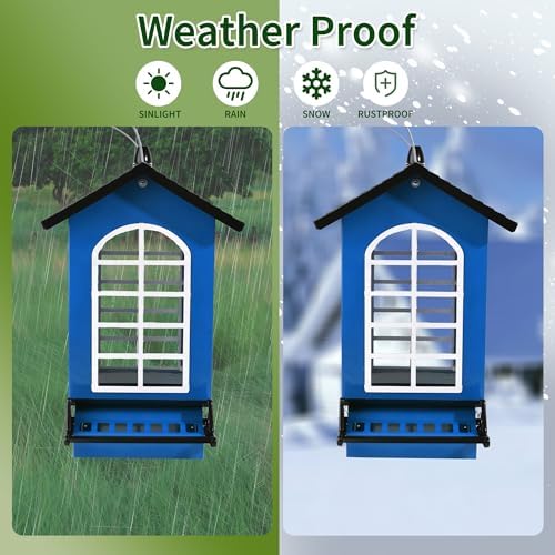 Bird Feeder Squirrel Proof Metal Hanging, Weight-Activated Perches 5LBS